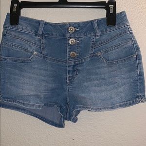 High Waisted Light Wash Jean Shorts